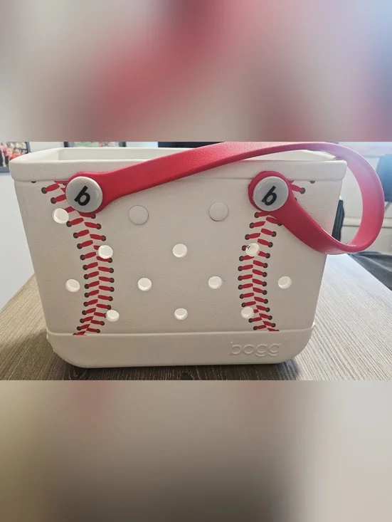 Bitty Bogg Bag Baseball (Homerun) Small Tote white/red - Picture 2 of 10